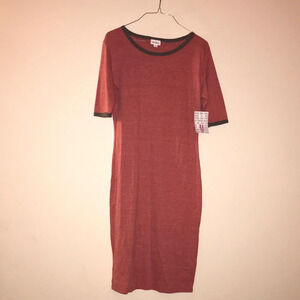 NWT LuLaRoe Julia Red and Grey Dress